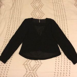 Black crop-ish long sleeve going out shirt